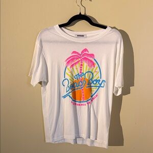 Daydreamer White Tee with Pink and Blue Graphic